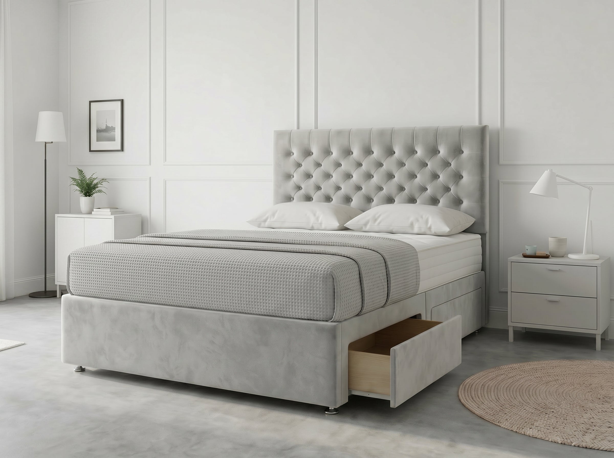 Premier Sleigh Style | Divan Storage Bed with Pull-Out Drawers (UK) | Discount Bed Store (DBS) #DB145