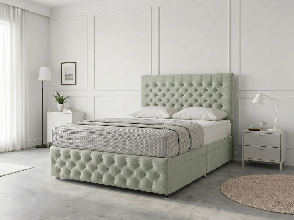 Premier Sleigh Style | Divan Storage Bed with Pull-Out Drawers (UK) | Discount Bed Store (DBS) #DB145