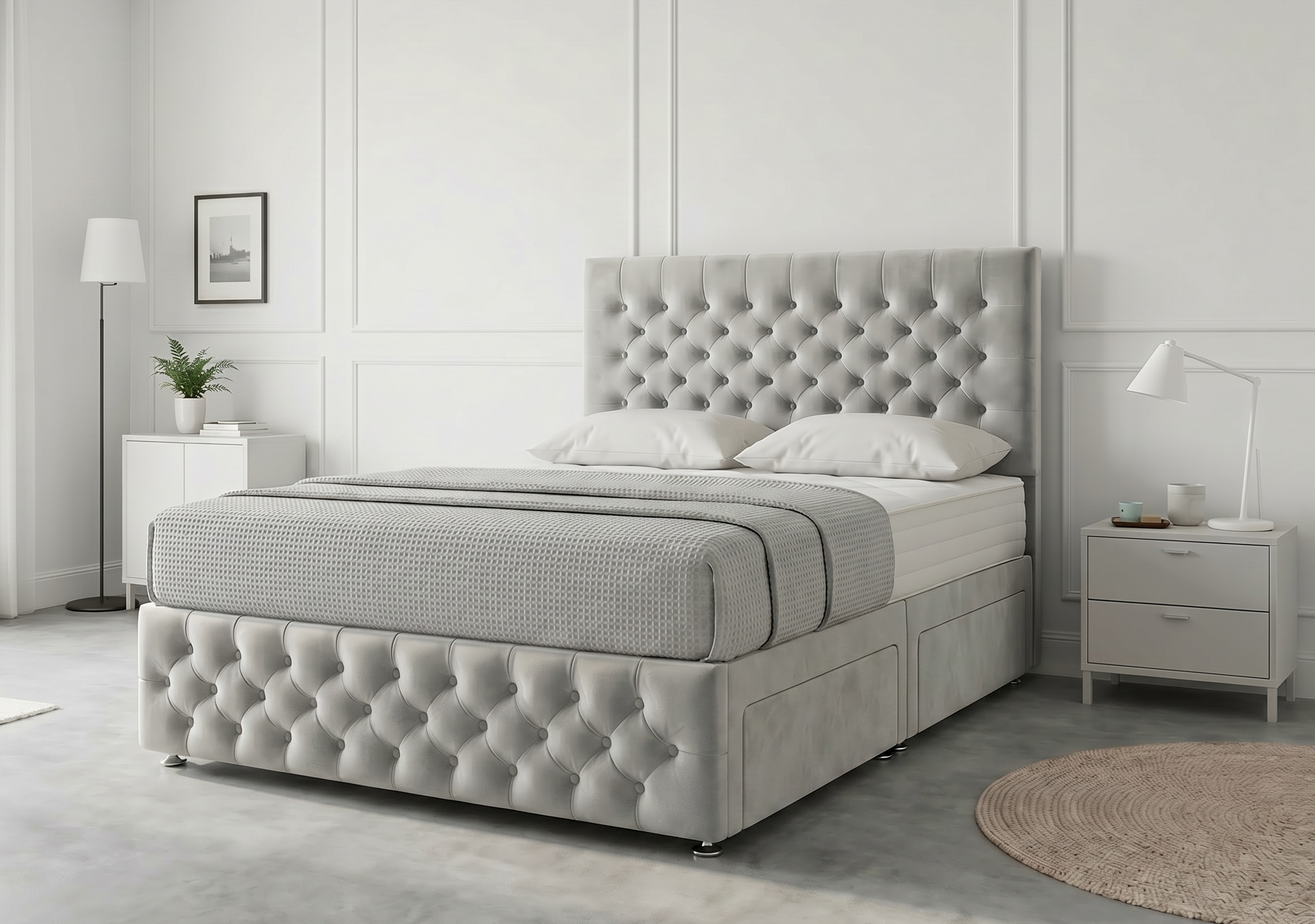 Premier Sleigh Style | Divan Storage Bed with Pull-Out Drawers (UK) | Discount Bed Store (DBS) #DB145