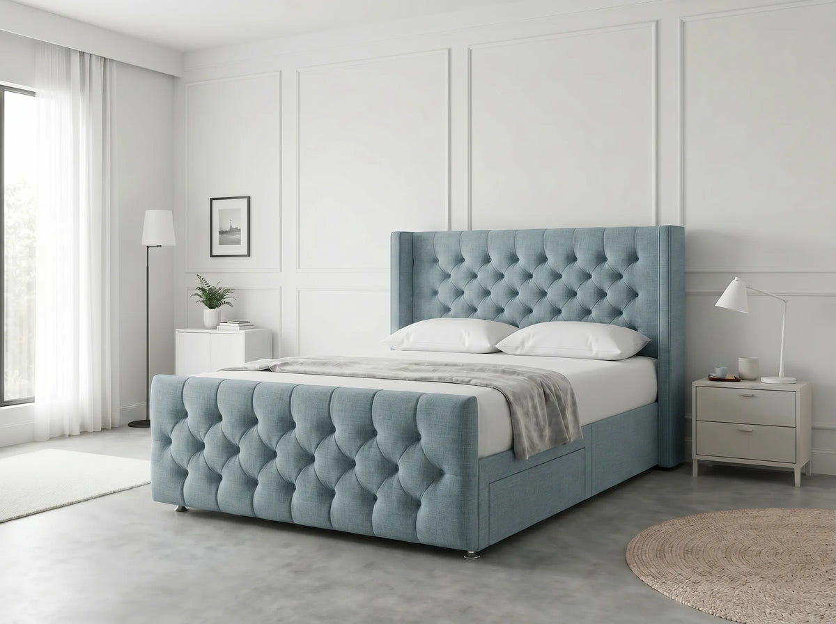 Luxury Curve Dream | Divan Drawer Bed Frame with Concealed Drawer Storage (UK) | Discount Bed Store (DBS) #DB146