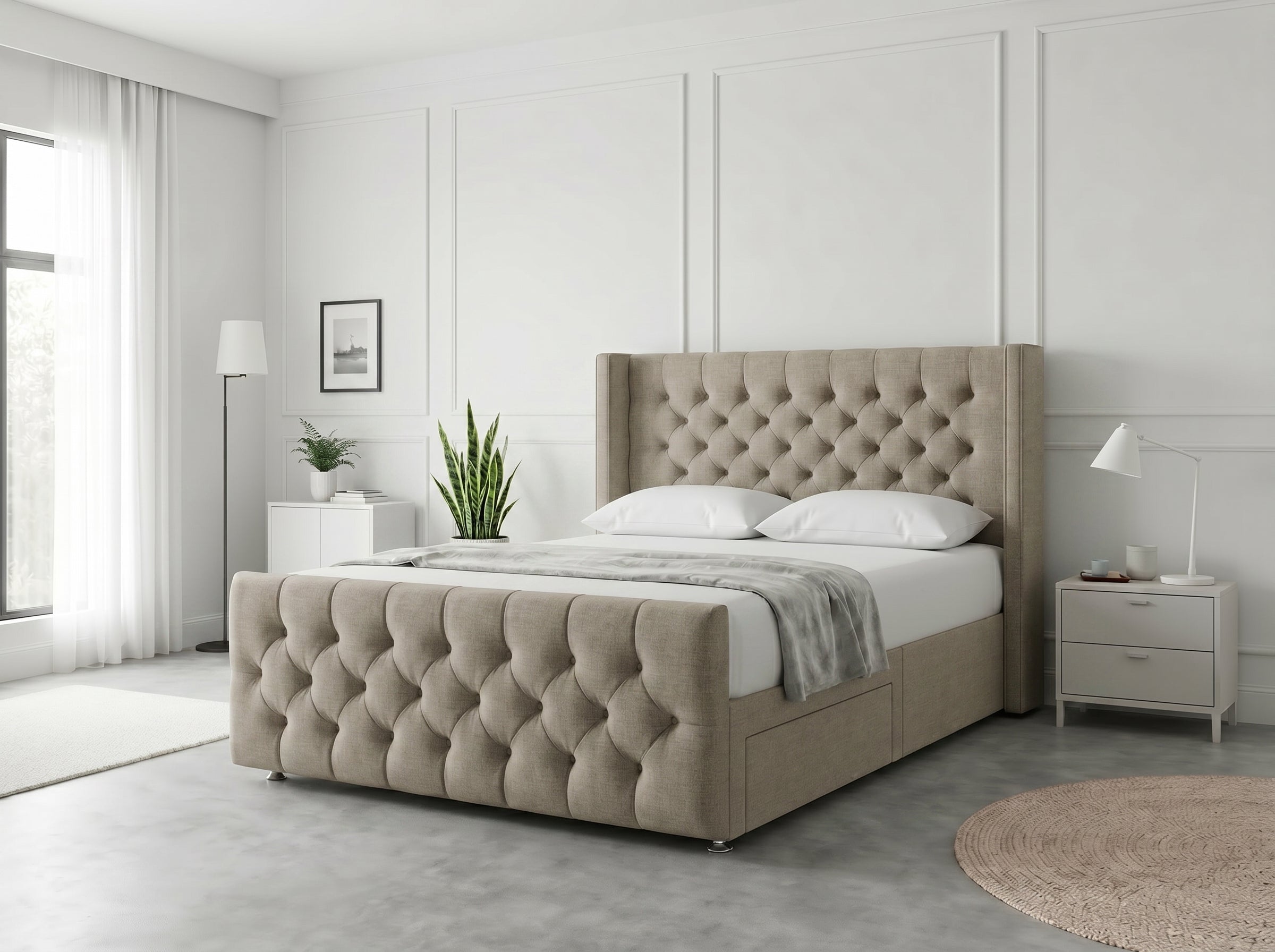 Luxury Curve Dream | Divan Drawer Bed Frame with Concealed Drawer Storage (UK) | Discount Bed Store (DBS) #DB146