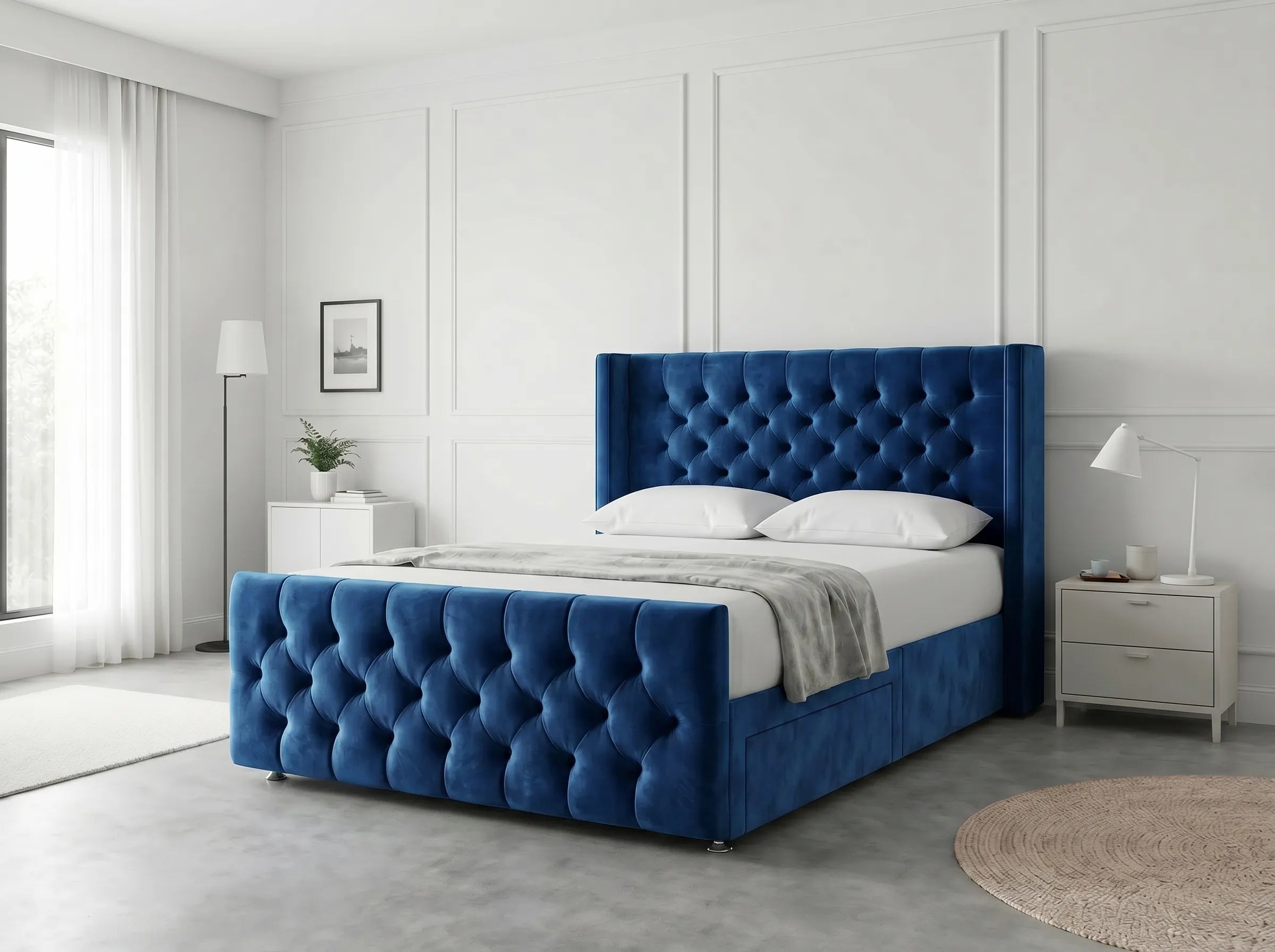 Luxury Curve Dream | Divan Drawer Bed Frame with Concealed Drawer Storage (UK) | Discount Bed Store (DBS) #DB146