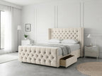 Luxury Curve Dream | Divan Drawer Bed Frame with Concealed Drawer Storage (UK) | Discount Bed Store (DBS) #DB146
