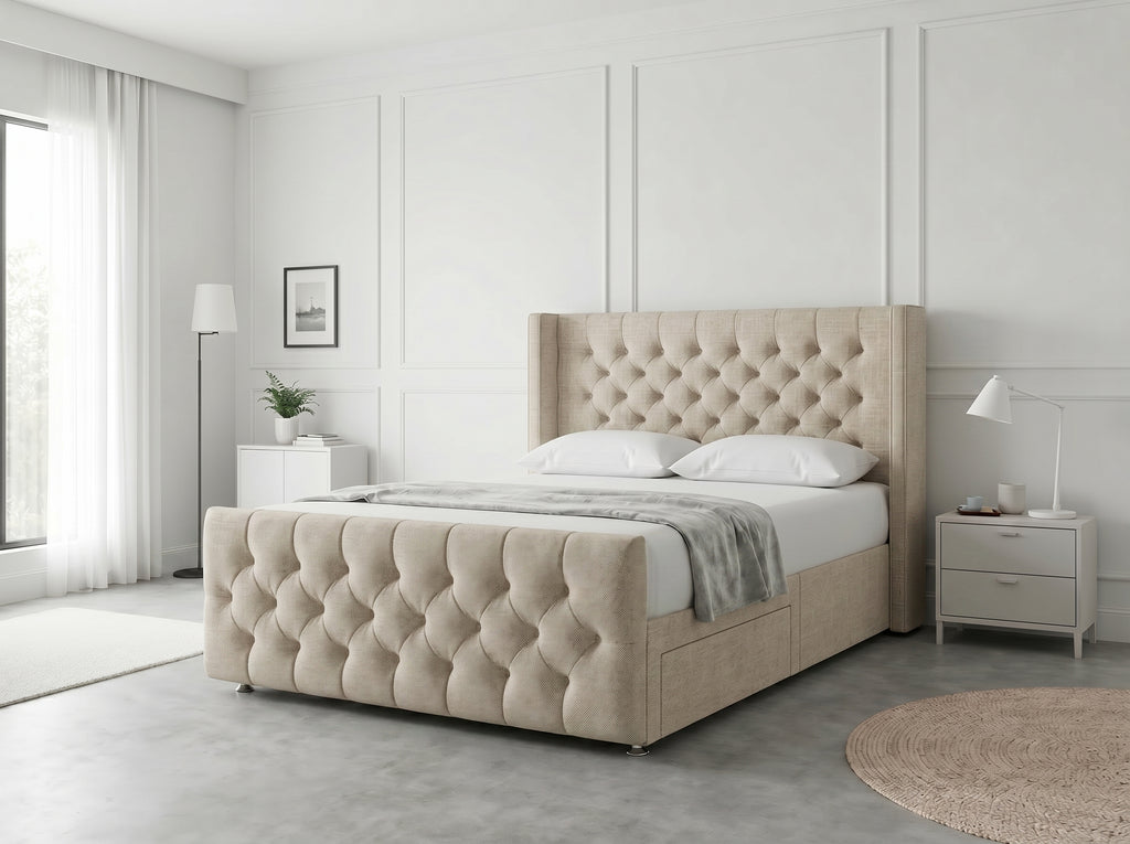 Luxury Curve Dream | Divan Drawer Bed Frame with Concealed Drawer Storage (UK) | Discount Bed Store (DBS) #DB146