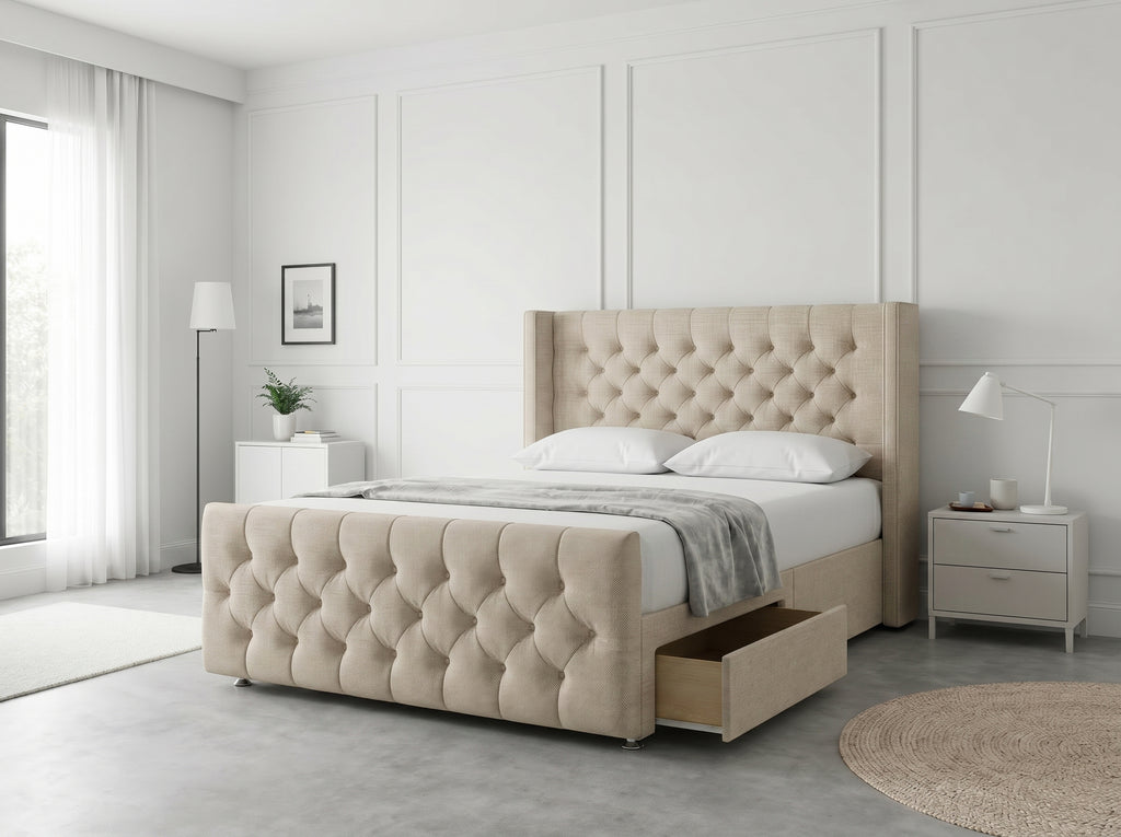 Luxury Curve Dream | Divan Drawer Bed Frame with Concealed Drawer Storage (UK) | Discount Bed Store (DBS) #DB146