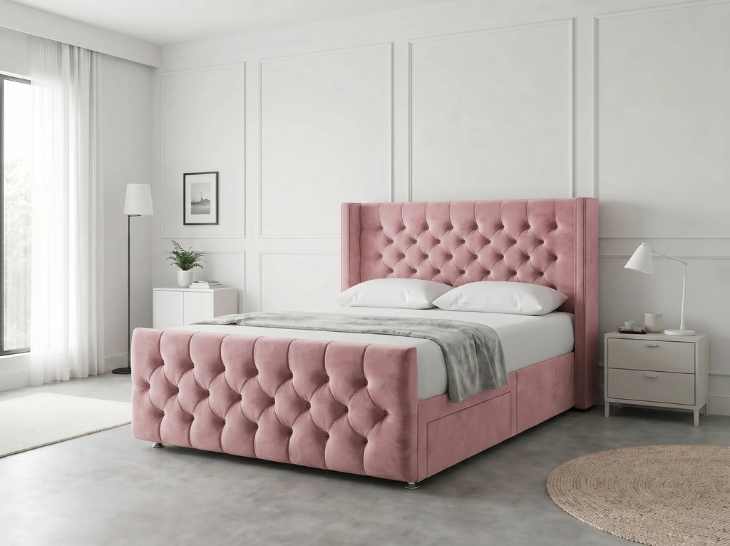 Luxury Curve Dream | Divan Drawer Bed Frame with Concealed Drawer Storage (UK) | Discount Bed Store (DBS) #DB146