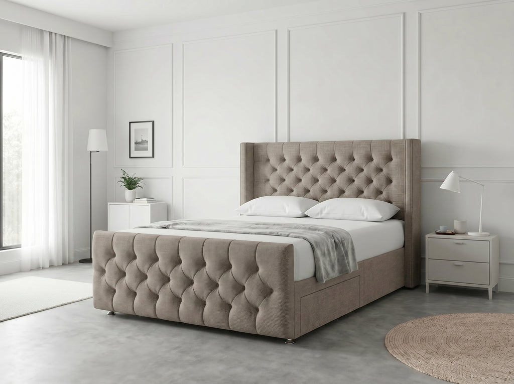 Luxury Curve Dream | Divan Drawer Bed Frame with Concealed Drawer Storage (UK) | Discount Bed Store (DBS) #DB146
