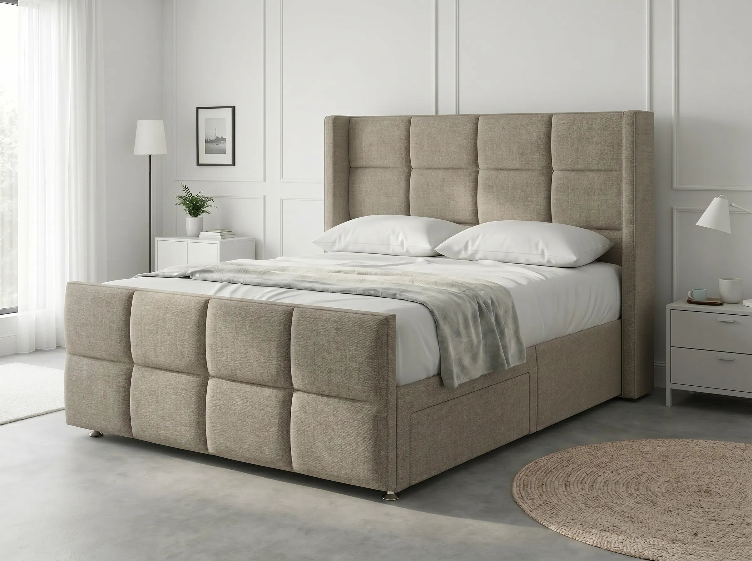 Timeless Sleigh Comfort | Divan Drawer Base with Functional Storage Drawers (UK) | Discount Bed Store (DBS) #DB147