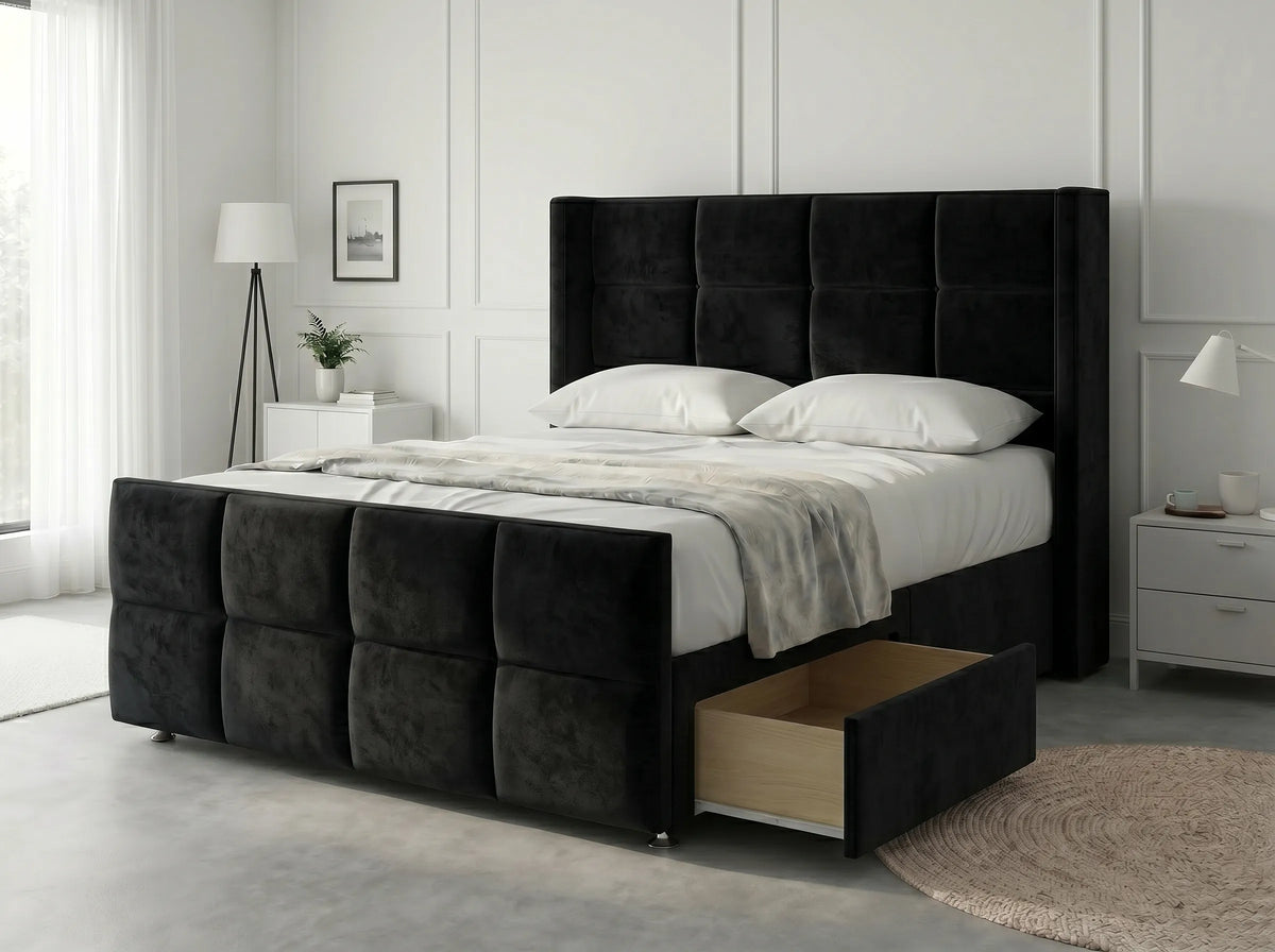 Timeless Sleigh Comfort | Divan Drawer Base with Functional Storage Drawers (UK) | Discount Bed Store (DBS) #DB147