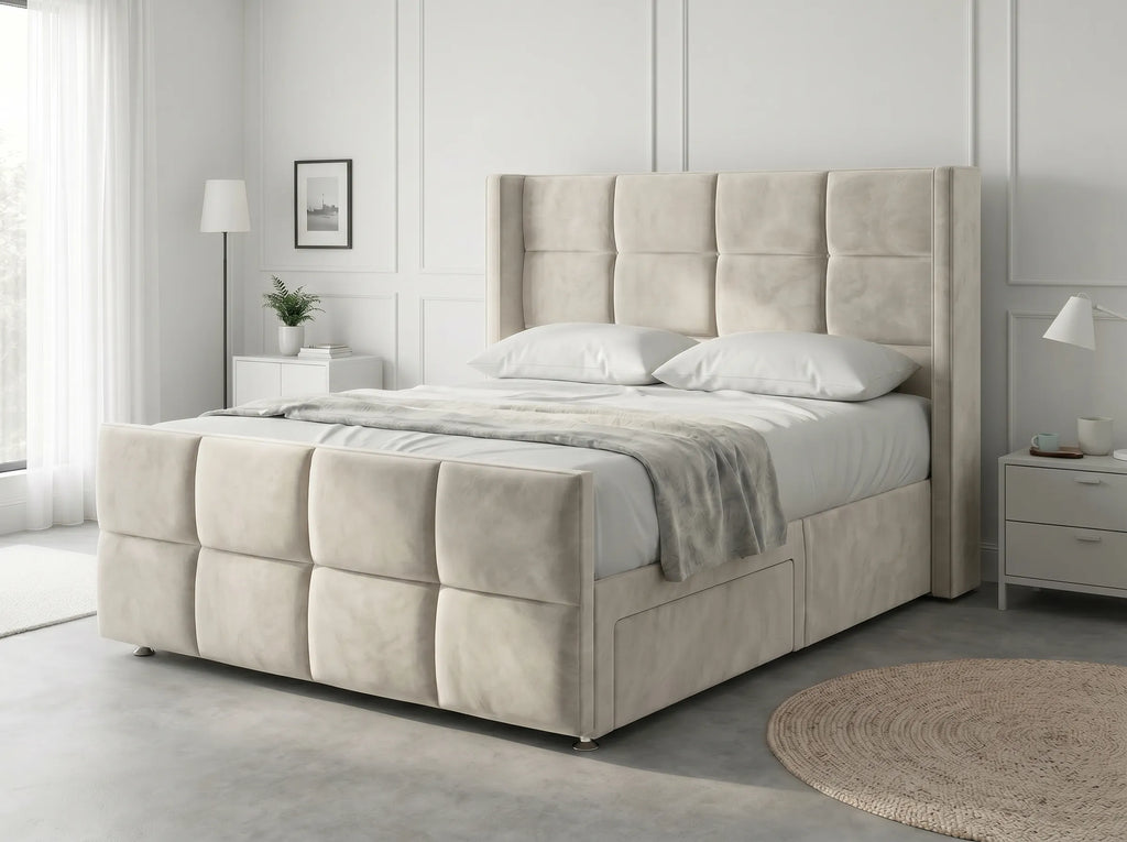 Timeless Sleigh Comfort | Divan Drawer Base with Functional Storage Drawers (UK) | Discount Bed Store (DBS) #DB147