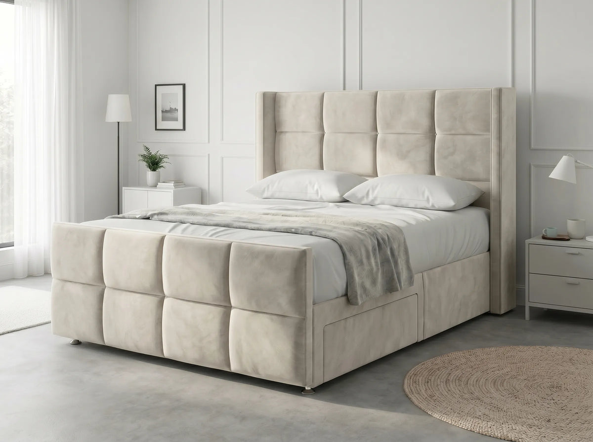 Timeless Sleigh Comfort | Divan Drawer Base with Functional Storage Drawers (UK) | Discount Bed Store (DBS) #DB147