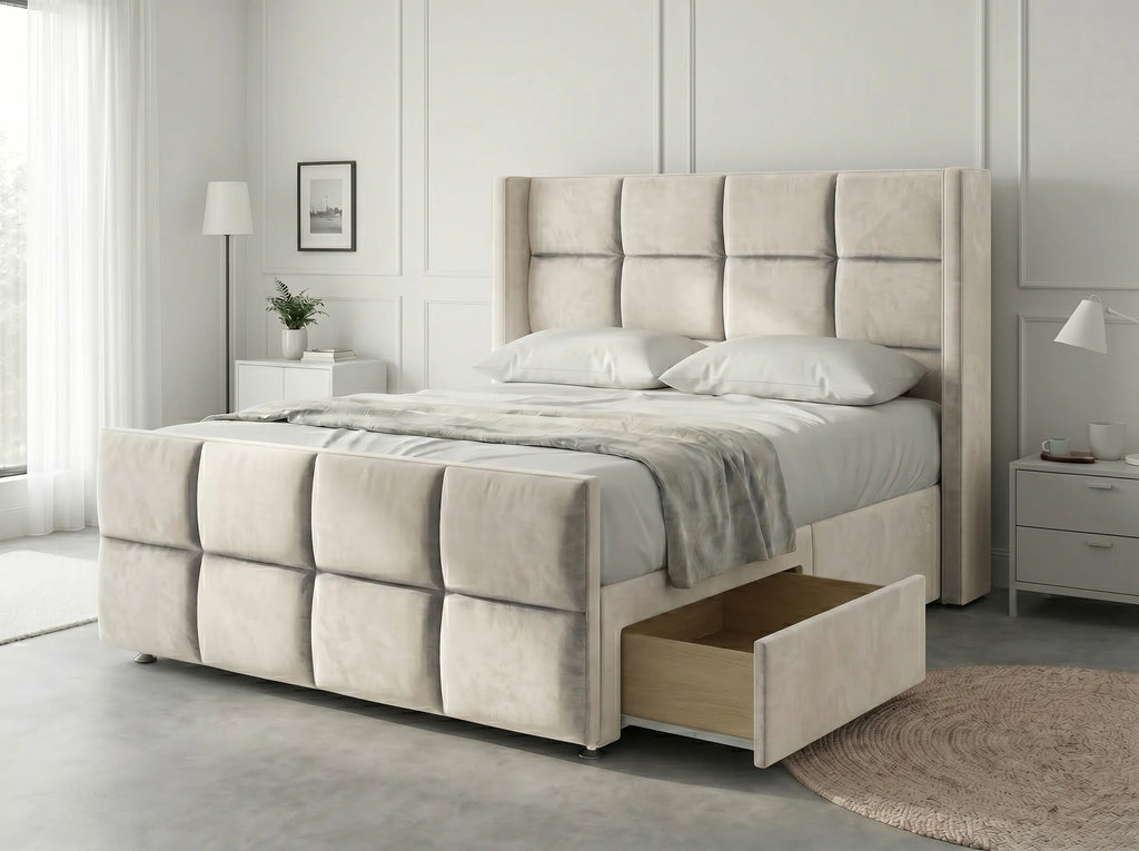 Timeless Sleigh Comfort | Divan Drawer Base with Functional Storage Drawers (UK) | Discount Bed Store (DBS) #DB147