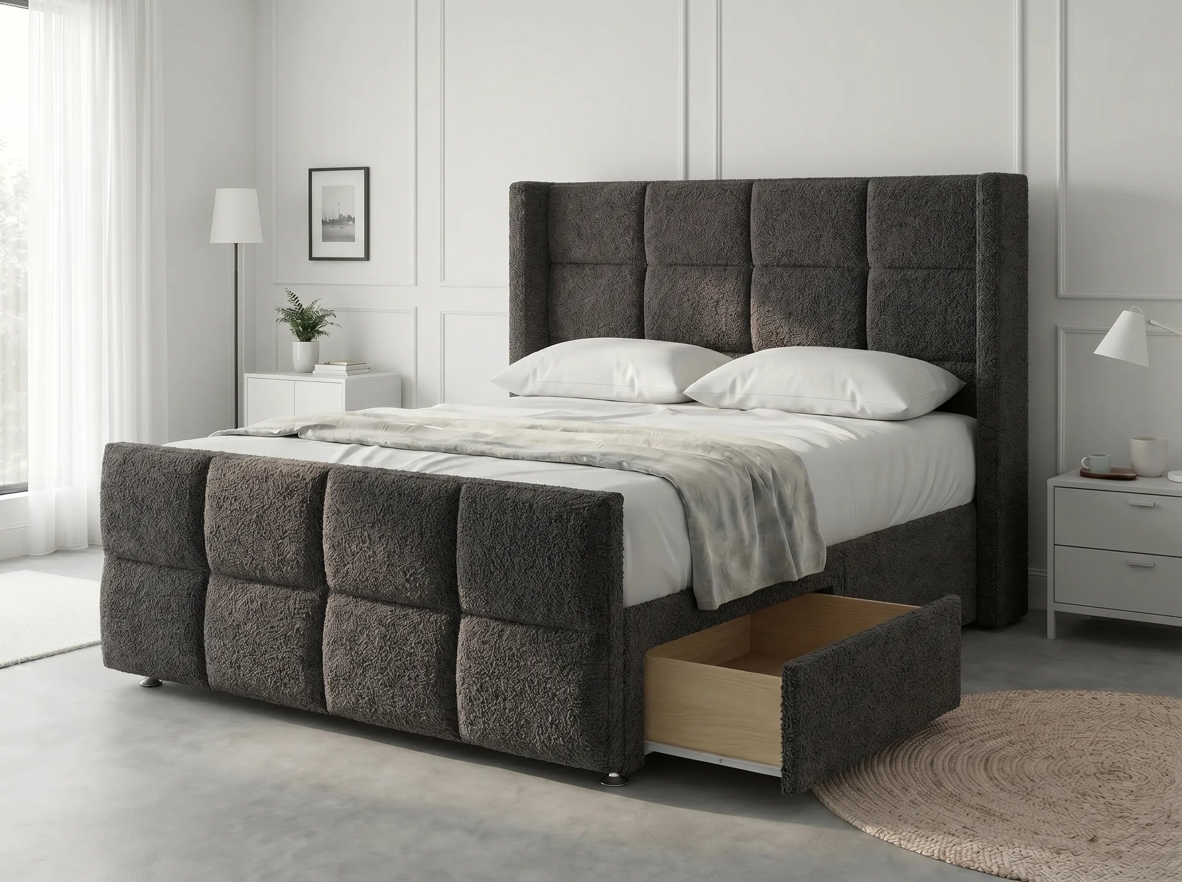 Timeless Sleigh Comfort | Divan Drawer Base with Functional Storage Drawers (UK) | Discount Bed Store (DBS) #DB147
