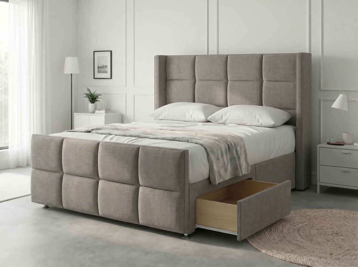 Timeless Sleigh Comfort | Divan Drawer Base with Functional Storage Drawers (UK) | Discount Bed Store (DBS) #DB147