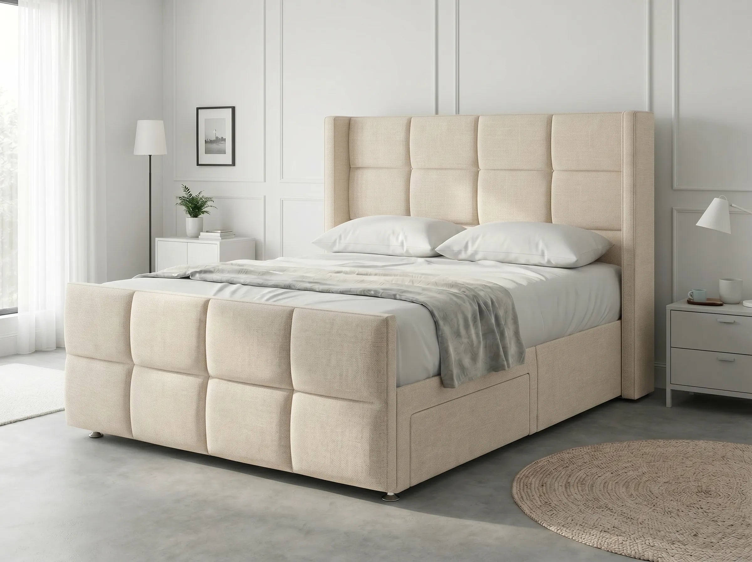Timeless Sleigh Comfort | Divan Drawer Base with Functional Storage Drawers (UK) | Discount Bed Store (DBS) #DB147