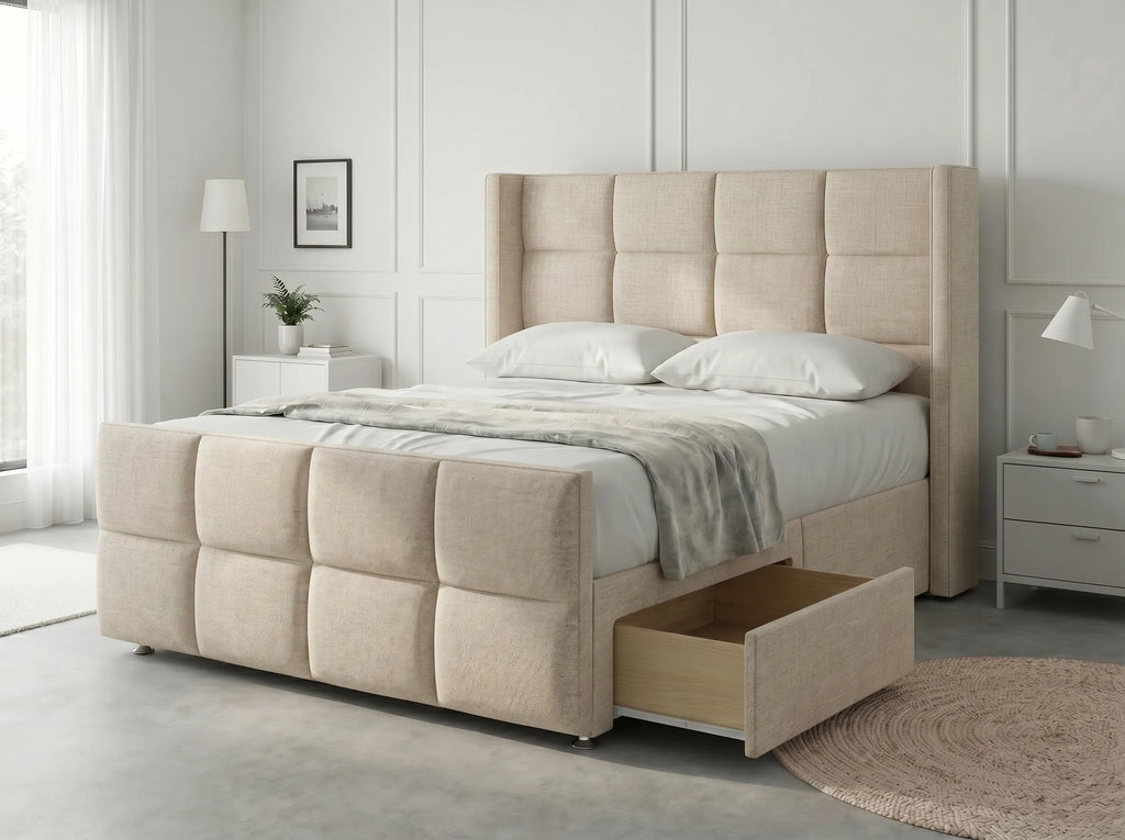 Timeless Sleigh Comfort | Divan Drawer Base with Functional Storage Drawers (UK) | Discount Bed Store (DBS) #DB147