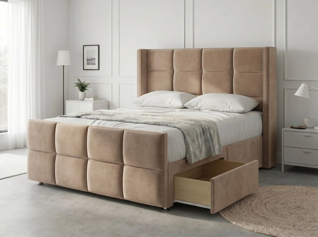 Timeless Sleigh Comfort | Divan Drawer Base with Functional Storage Drawers (UK) | Discount Bed Store (DBS) #DB147