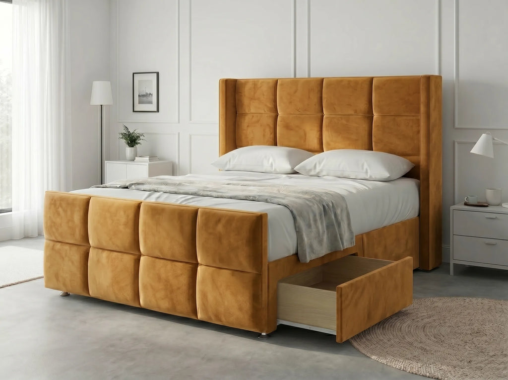 Timeless Sleigh Comfort | Divan Drawer Base with Functional Storage Drawers (UK) | Discount Bed Store (DBS) #DB147