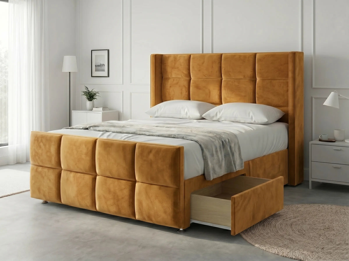 Timeless Sleigh Comfort | Divan Drawer Base with Functional Storage Drawers (UK) | Discount Bed Store (DBS) #DB147