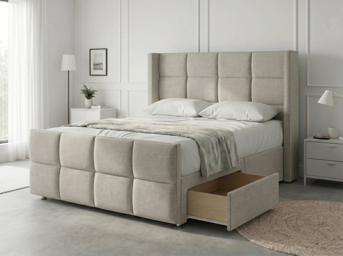 Timeless Sleigh Comfort | Divan Drawer Base with Functional Storage Drawers (UK) | Discount Bed Store (DBS) #DB147