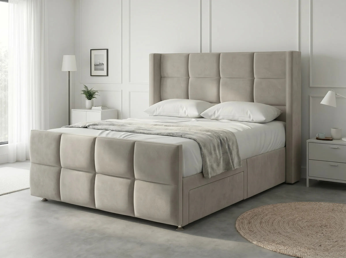 Timeless Sleigh Comfort | Divan Drawer Base with Functional Storage Drawers (UK) | Discount Bed Store (DBS) #DB147