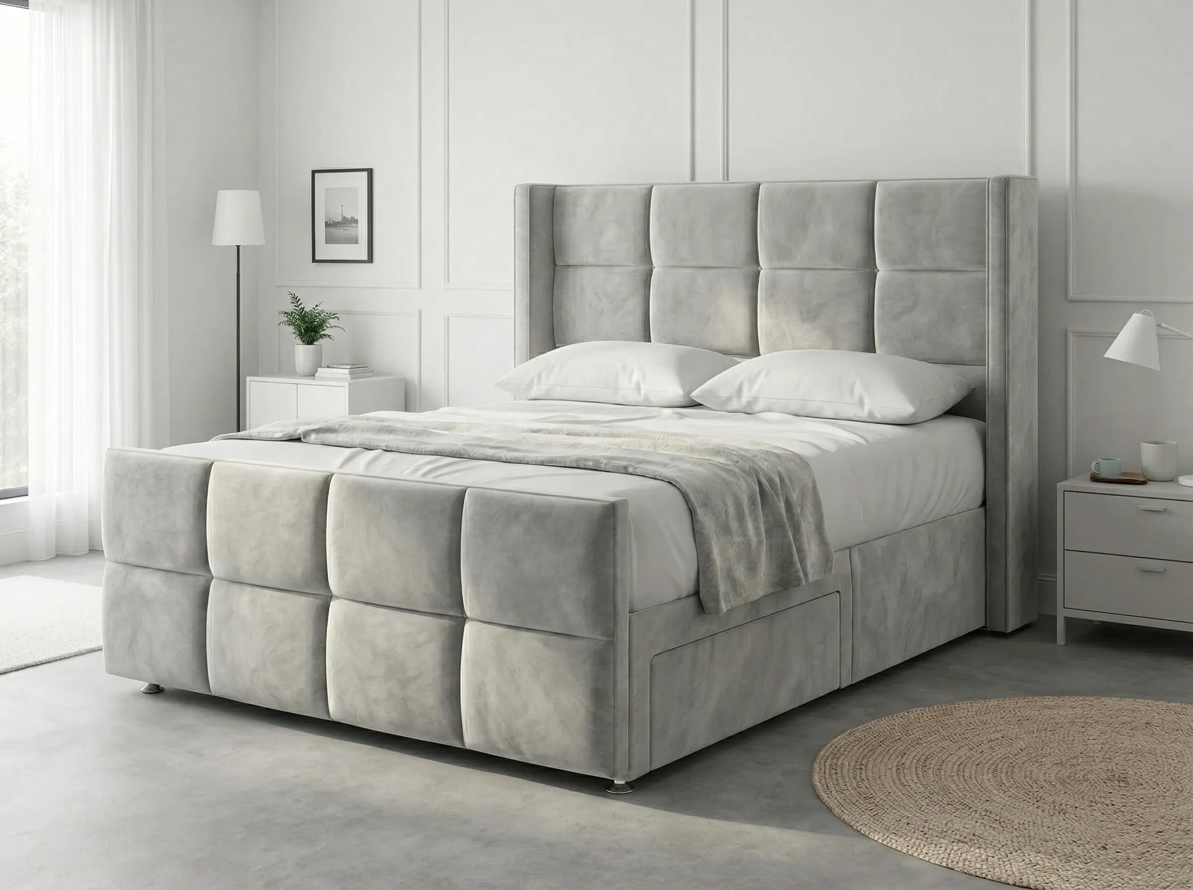 Timeless Sleigh Comfort | Divan Drawer Base with Functional Storage Drawers (UK) | Discount Bed Store (DBS) #DB147
