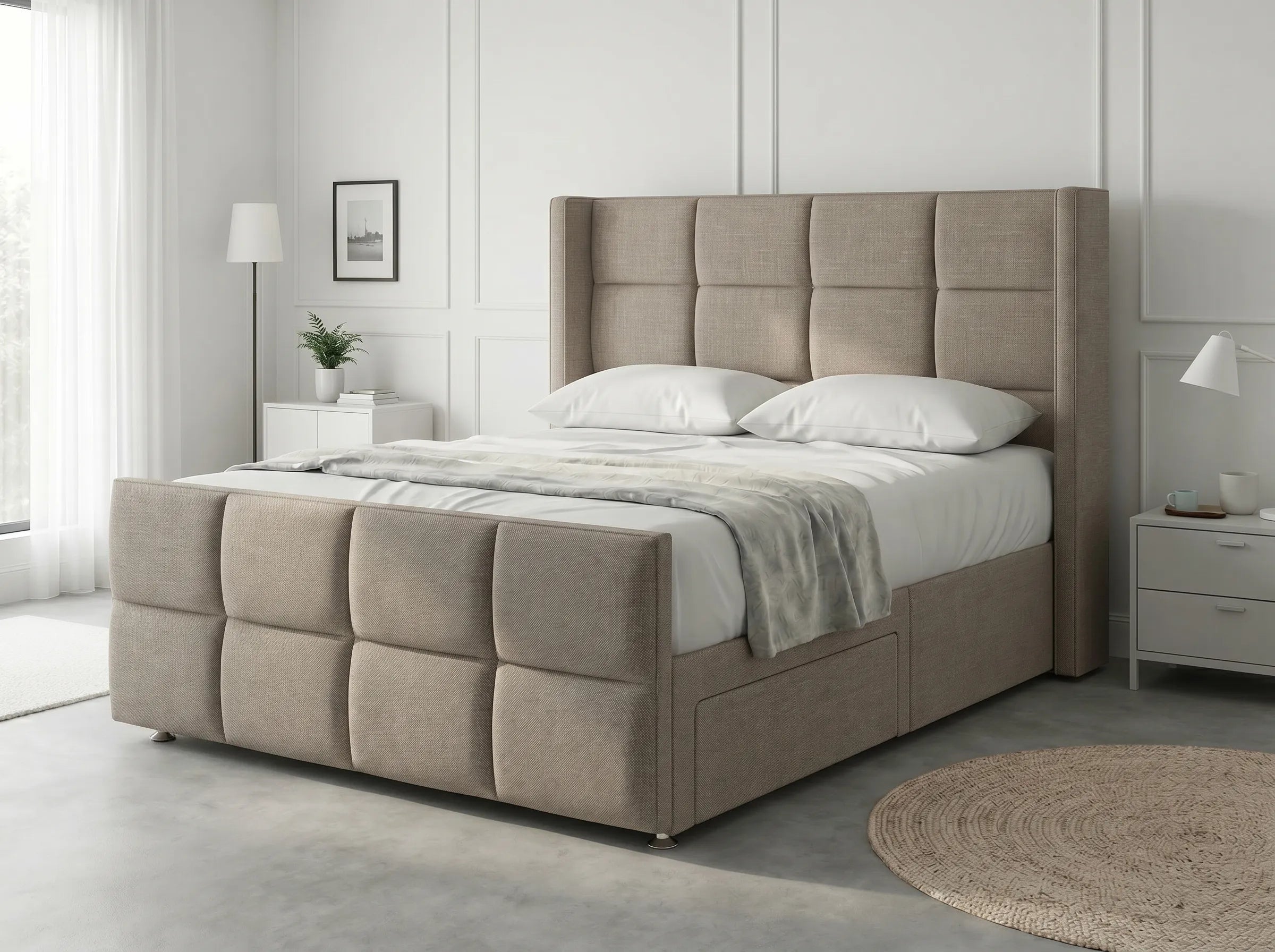 Timeless Sleigh Comfort | Divan Drawer Base with Functional Storage Drawers (UK) | Discount Bed Store (DBS) #DB147
