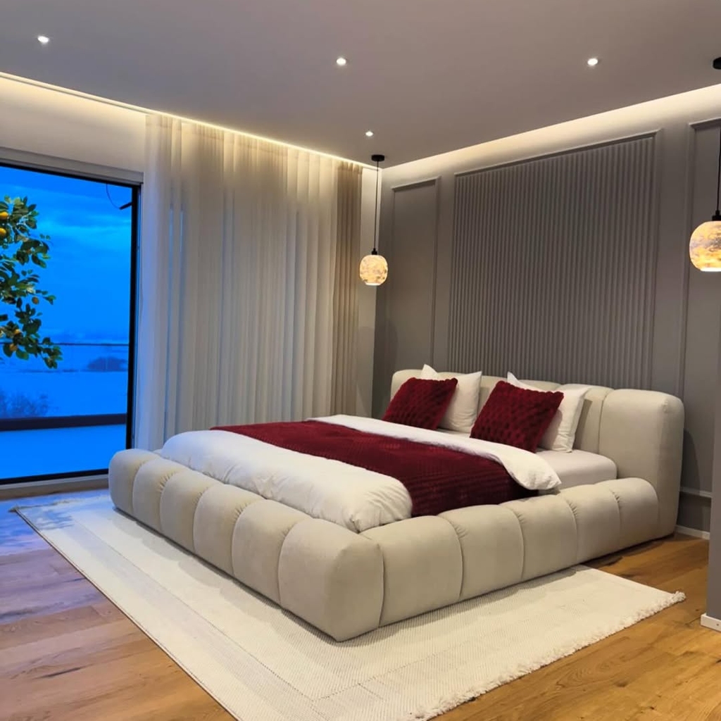 Designer Platform Bed Bubble Cloud #B131 Bed Frame (UK) | Discount Bed Store (DBS)