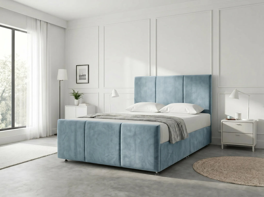 Elegant Sleigh Aura | Divan Drawer Bed with Hidden Storage Drawers (UK) | Discount Bed Store (DBS) #DB149