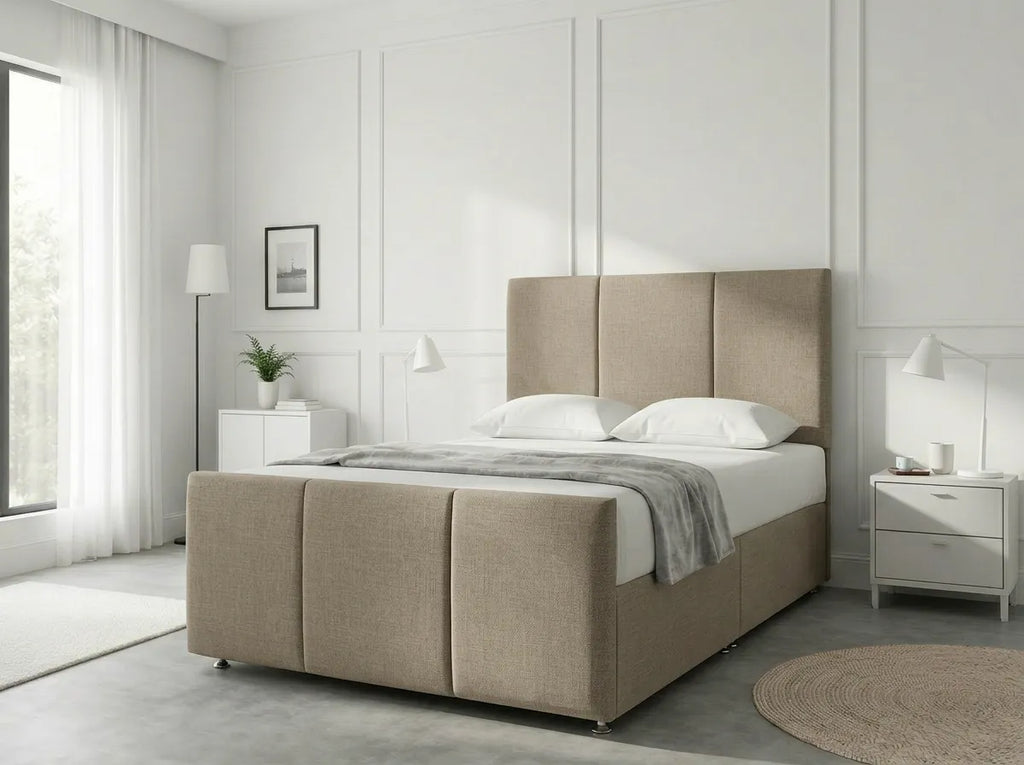 Elegant Sleigh Aura | Divan Drawer Bed with Hidden Storage Drawers (UK) | Discount Bed Store (DBS) #DB149