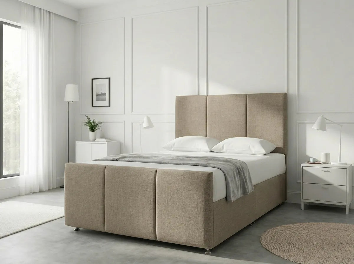 Elegant Sleigh Aura | Divan Drawer Bed with Hidden Storage Drawers (UK) | Discount Bed Store (DBS) #DB149