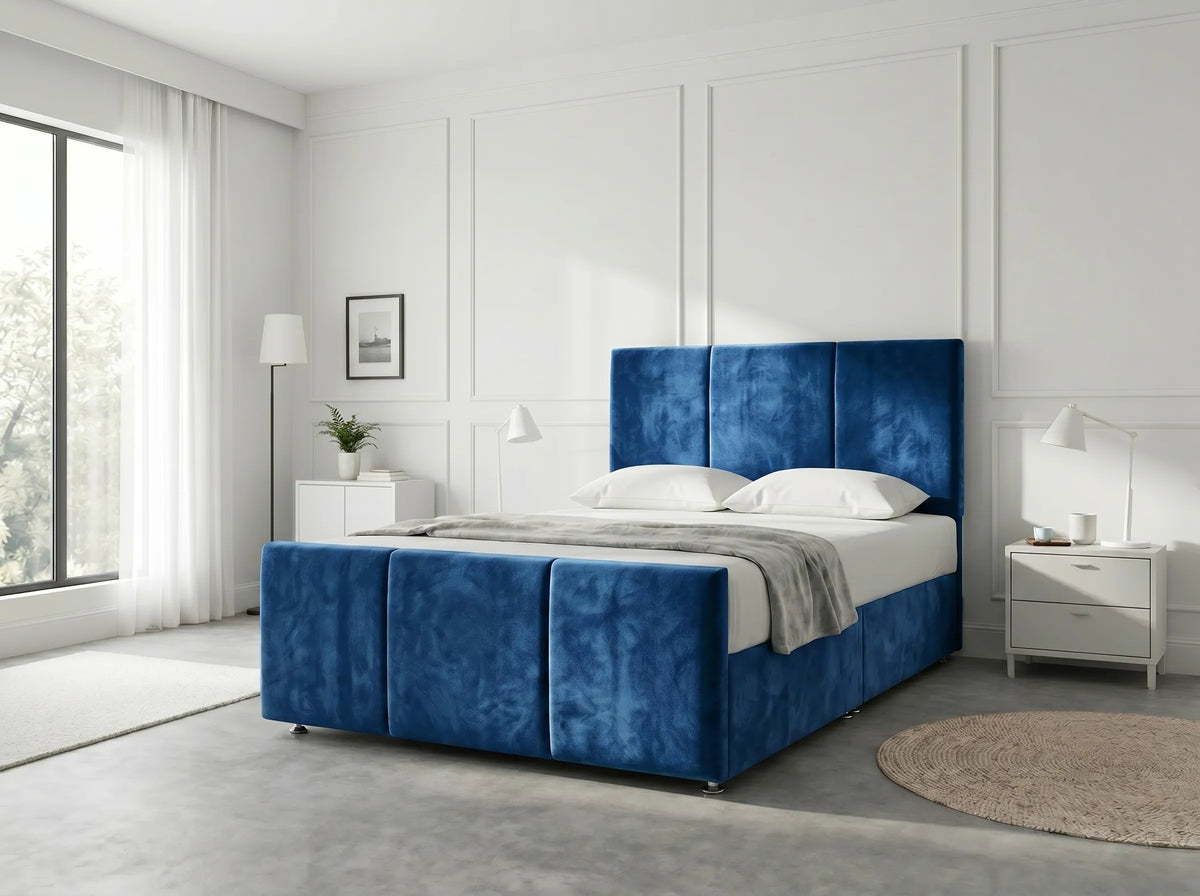 Elegant Sleigh Aura | Divan Drawer Bed with Hidden Storage Drawers (UK) | Discount Bed Store (DBS) #DB149