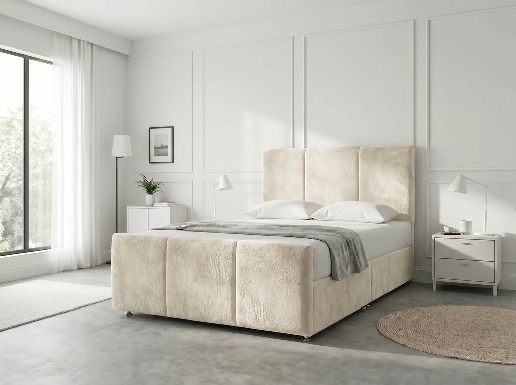 Elegant Sleigh Aura | Divan Drawer Bed with Hidden Storage Drawers (UK) | Discount Bed Store (DBS) #DB149