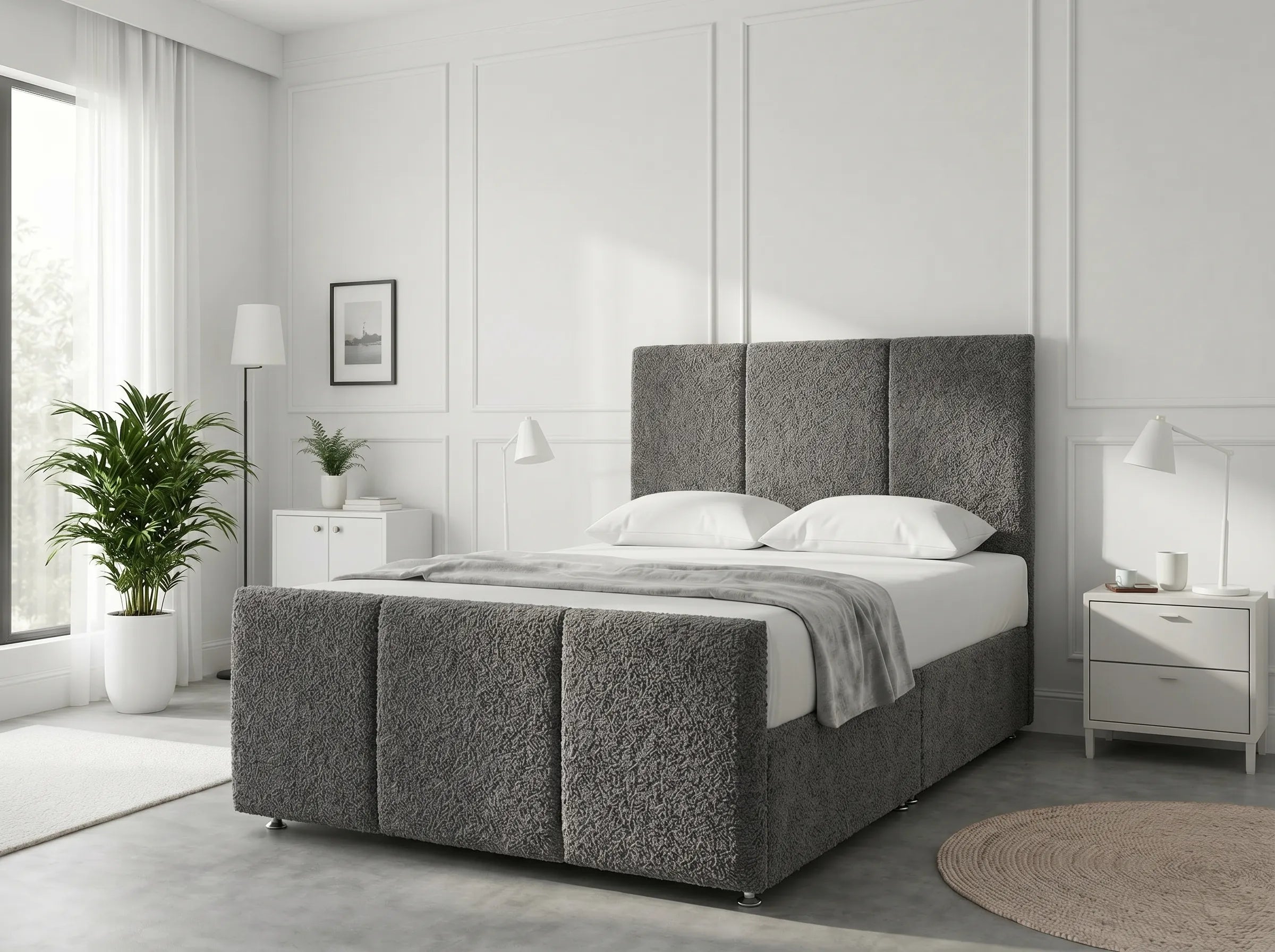Elegant Sleigh Aura | Divan Drawer Bed with Hidden Storage Drawers (UK) | Discount Bed Store (DBS) #DB149