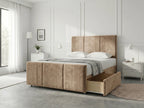 Elegant Sleigh Aura | Divan Drawer Bed with Hidden Storage Drawers (UK) | Discount Bed Store (DBS) #DB149