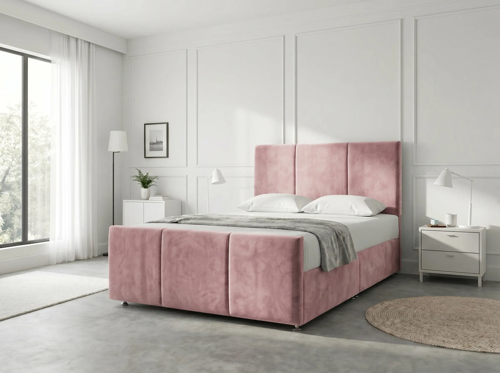 Elegant Sleigh Aura | Divan Drawer Bed with Hidden Storage Drawers (UK) | Discount Bed Store (DBS) #DB149
