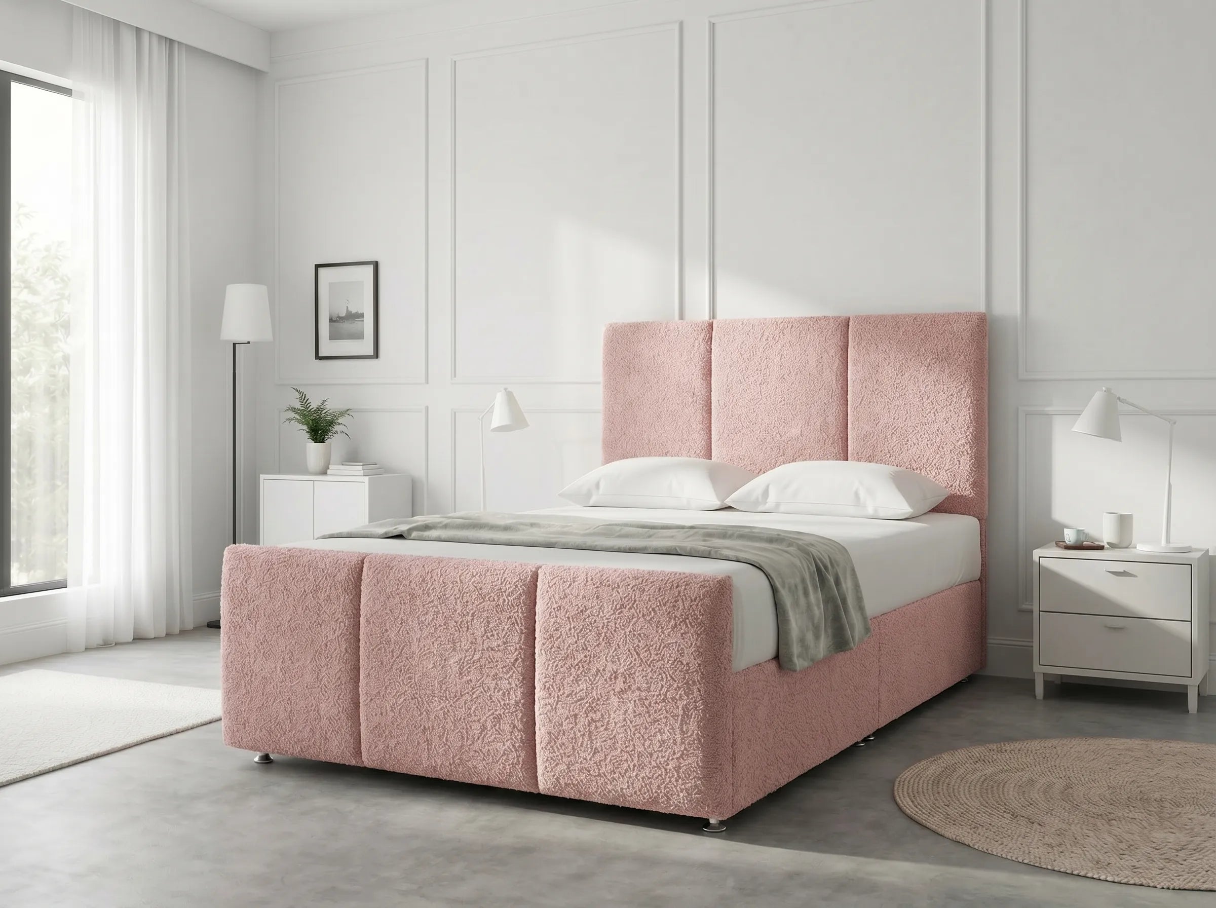 Elegant Sleigh Aura | Divan Drawer Bed with Hidden Storage Drawers (UK) | Discount Bed Store (DBS) #DB149