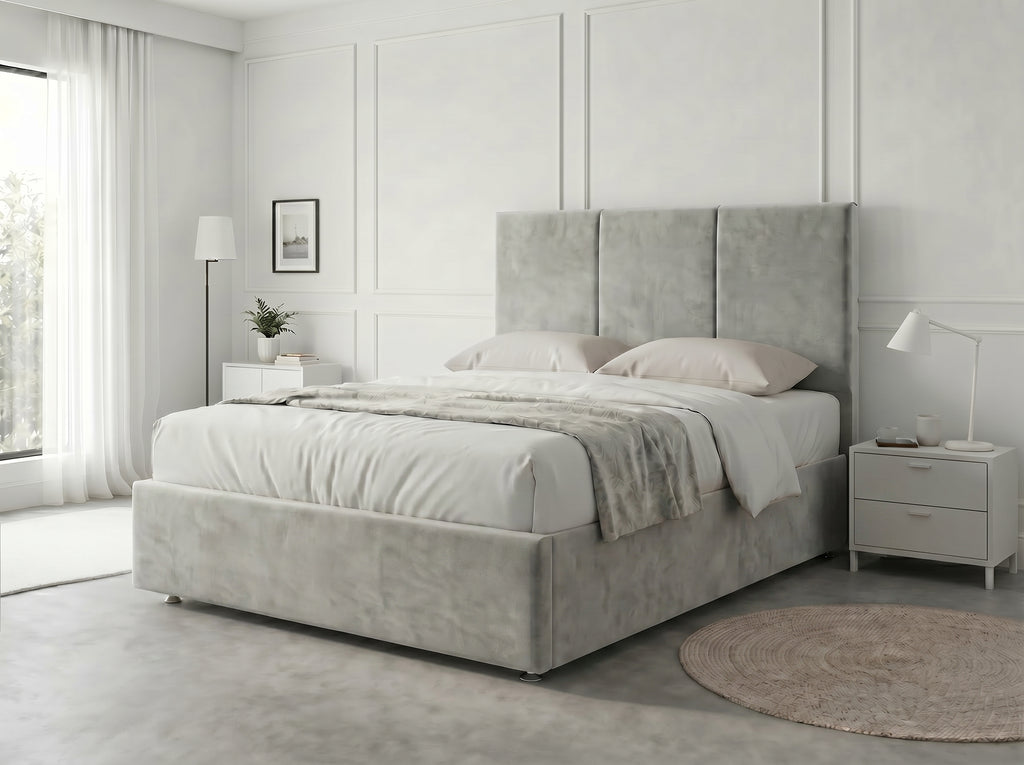 Elegant Sleigh Aura | Divan Drawer Bed with Hidden Storage Drawers (UK) | Discount Bed Store (DBS) #DB149