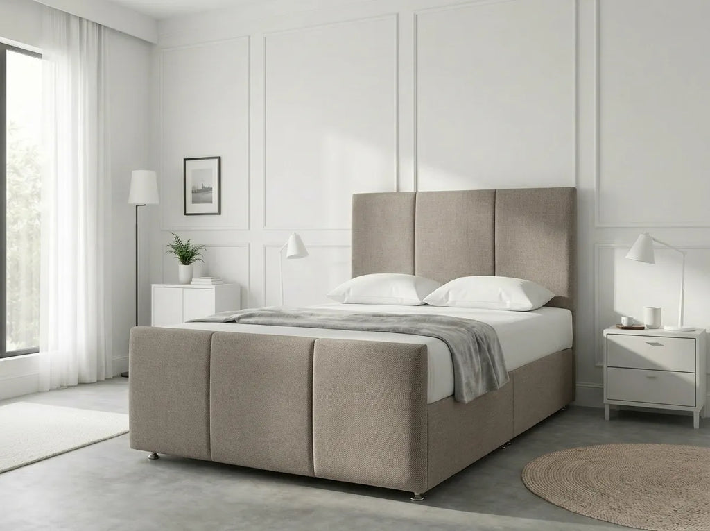 Elegant Sleigh Aura | Divan Drawer Bed with Hidden Storage Drawers (UK) | Discount Bed Store (DBS) #DB149