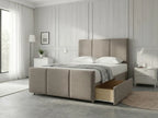 Elegant Sleigh Aura | Divan Drawer Bed with Hidden Storage Drawers (UK) | Discount Bed Store (DBS) #DB149