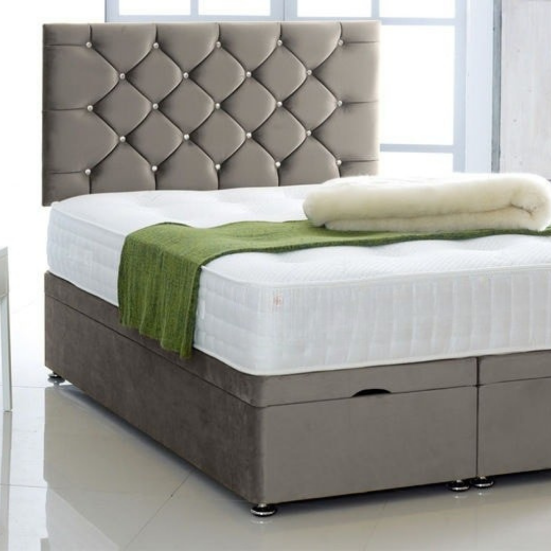 PearlTuft Elegance #B146 | Optional Divan Ottoman Bed Frame (UK) | Discount Bed Store (DBS)