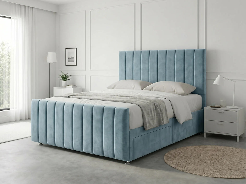 Modern Luxe Curve | Divan Drawer Bed Frame with Storage Drawers (UK) | Discount Bed Store (DBS) #DB150