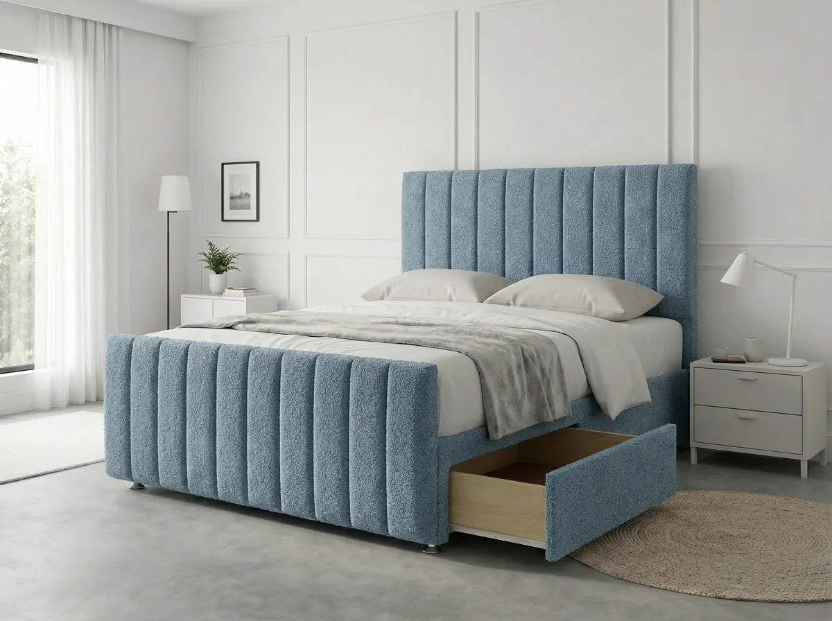 Modern Luxe Curve | Divan Drawer Bed Frame with Storage Drawers (UK) | Discount Bed Store (DBS) #DB150
