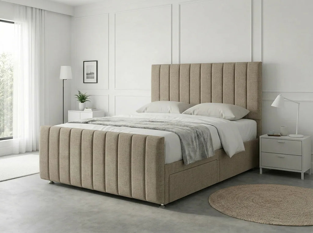 Modern Luxe Curve | Divan Drawer Bed Frame with Storage Drawers (UK) | Discount Bed Store (DBS) #DB150