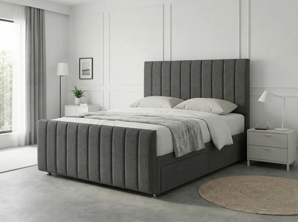 Modern Luxe Curve | Divan Drawer Bed Frame with Storage Drawers (UK) | Discount Bed Store (DBS) #DB150