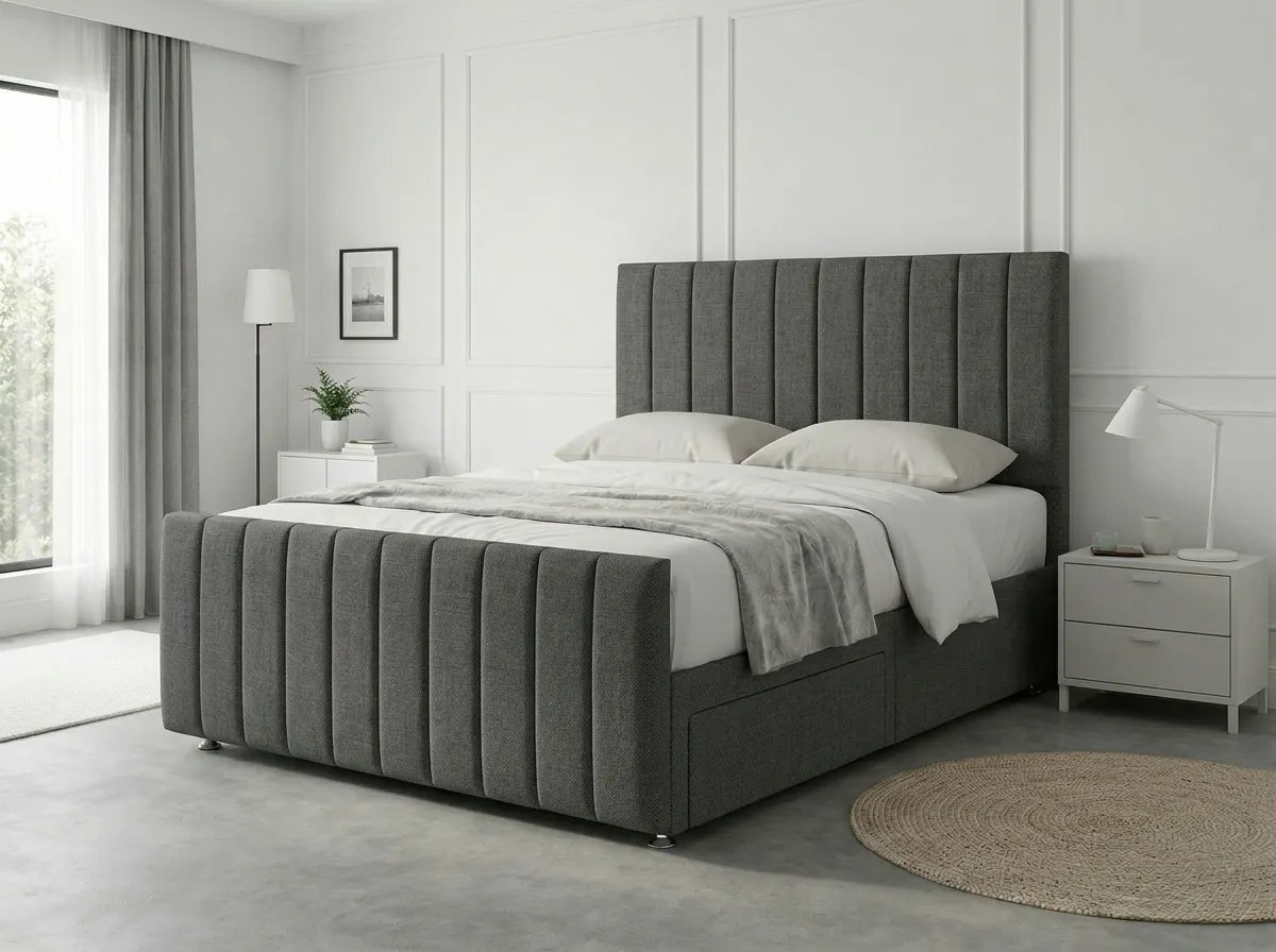Modern Luxe Curve | Divan Drawer Bed Frame with Storage Drawers (UK) | Discount Bed Store (DBS) #DB150