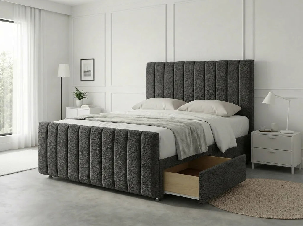 Modern Luxe Curve | Divan Drawer Bed Frame with Storage Drawers (UK) | Discount Bed Store (DBS) #DB150