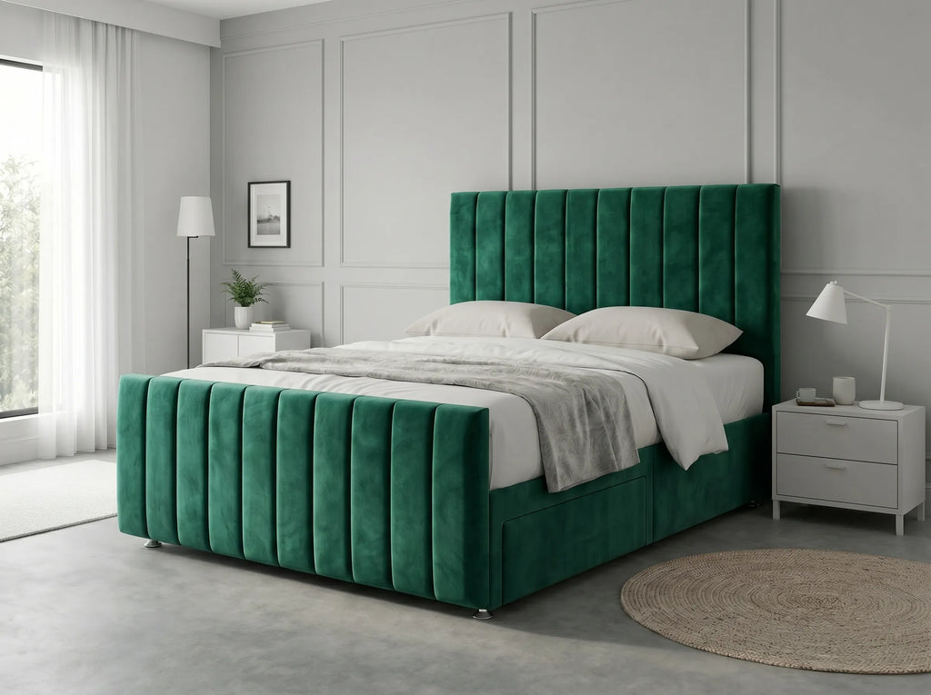 Modern Luxe Curve | Divan Drawer Bed Frame with Storage Drawers (UK) | Discount Bed Store (DBS) #DB150