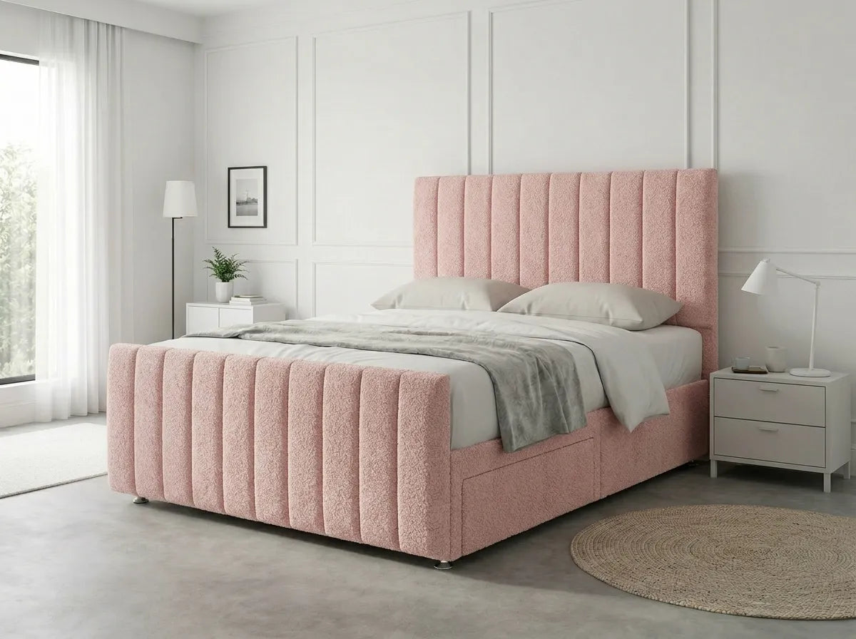 Modern Luxe Curve | Divan Drawer Bed Frame with Storage Drawers (UK) | Discount Bed Store (DBS) #DB150