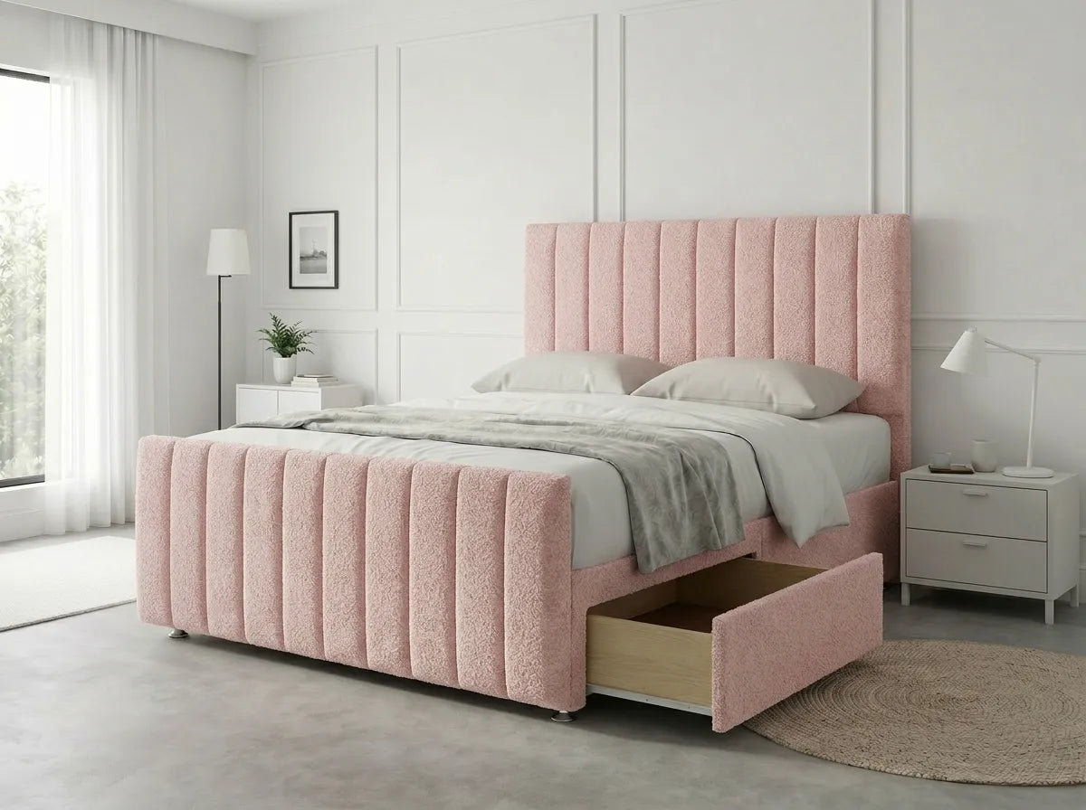 Modern Luxe Curve | Divan Drawer Bed Frame with Storage Drawers (UK) | Discount Bed Store (DBS) #DB150